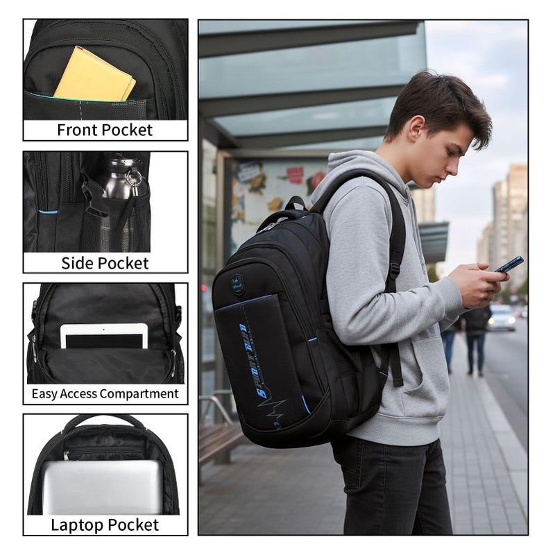 goldwheat Backpack For Teen Boys, Lightweight Water-resistant Boys Bookbag Laptop Backpack Casual Travel Daypack - Image 3